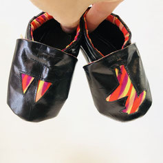 Chaussons bébé cuir noir