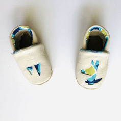 chausson bébé cuir blanc