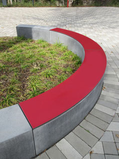 "Pop HPL bench pad" - Individual decor, desired color and desired size possible. Smooth or structured surface or with slip resistance.