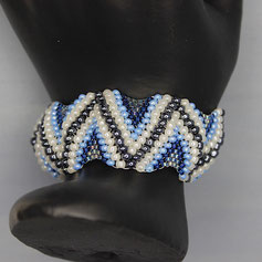 Armband silber-blau-weiß  Miyuki 