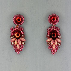 Ohrringe pink-rosa Cabochon Glasperlen