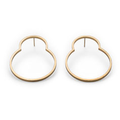 minimalistischer Ohrschmuck, ohrring, Runde Form, gold, aus eigener Werkstatt