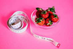 Clickandbay- a meter and jar with strawberries pink