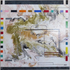 daluz composition géométrique abstraite aux formes colorées inspiration Kandinsky et Miró