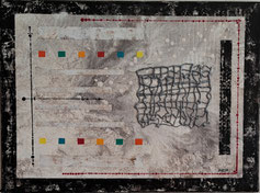 daluz composition abstraction lyrique et gépmétrique abstraite aux formes colorées 