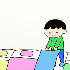 布団の用意を示すイラスト