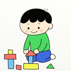 積み木遊び　　カラフル