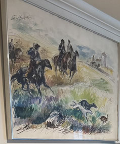 John August Groth Watercolor & Ink Signed