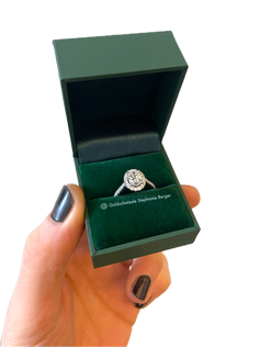 Halo-Ring Platin mit Diamanten 1 Karat