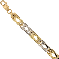 bracciale in oro giallo e bianco