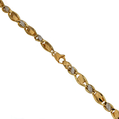 Bracciale Uomo Oro Giallo e BIanco