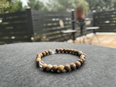 Jaspis Armband mit Bergkristall