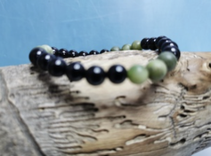 Jade + Schwarzer Turmalin Armband