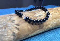 Bergkristall + Schwarzer Turmalin Armband