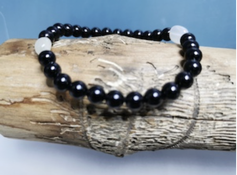 Mondstein + Schwarzer Turmalin Armband