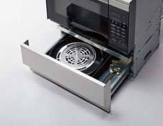 画像:ノーリツ NDR428EK 下部収納付きモデルがあるのはノーリツだけ。角皿などをしまっておけるので支持の多い所ですが、配管が干渉し設置できない場合もあります