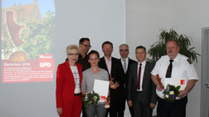 v.l. Sylvia Bretschneider, Daniel Rogge, Christina Lück-Oppermann, René Martin, Michael Stieber, Manfred Dachner, Bernd Niemszewsky