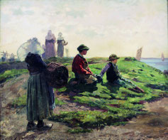 Achille Granchi-Taylor, Concarneau, l'attente des pêcheurs, huile sur toile, collection musée des beaux-arts de Brest métropole.
