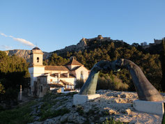 Xativa Jativa Burg Schloss Aussicht Berg Hände