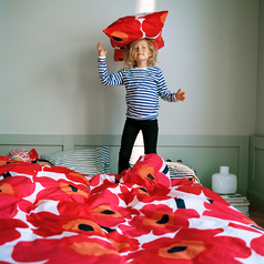 Marimekko, unikko, poppy, blumen, KISSEN, STOFFE, GESCHIRR