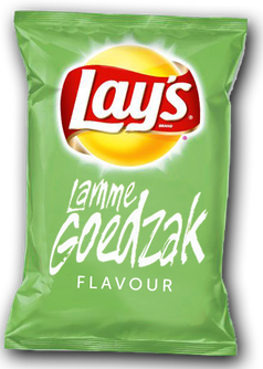 Onze favoriete Lays chips, Lamme Goedzak flavour, wel lastig in je propvolle bepakking.....