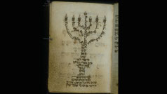 Menorah in Book of counting the Omer. Origin: Italy, Emilia Romagna, Modena