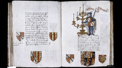 Medieval book of Tewkesbury abbey menorah. MS. Top. Glouc. d. 2