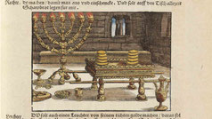 Menorah image in German Luther Bible from 1541 printed in Wittenberg by Hans Lufft