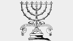 Essen Cathedral menorah. seven-branched candlestick Germany