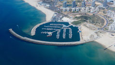 Blue Marina in Ashdod Israel menorah