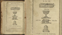 hieroglyphic Bible with menorah from 18th century
