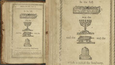 hieroglyphic Bible with menorah from 18th century