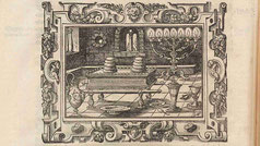 Menorah image black and white in German Luther Bible printed in Frankfurt