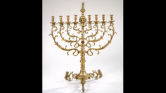 Hanukkah menorah Lamp from Eastern Europe18th-19th century