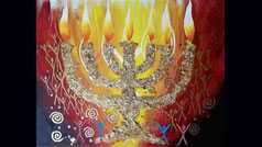 Menorah by David Michael Donnangelo, painting with gold