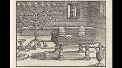 black white menorah image in Luther Bible Germany