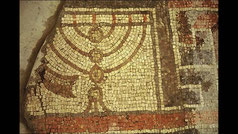 Ancient Synagogue mosaic menorah discovered at Ma’oz-Hayyim, mosaic floor menorah Maoz, 3rd century
