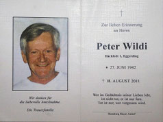 Totenbild Peter Wildi