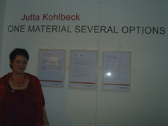 Foto zur Ausstellung : One material several options Art Quilts und Gedichte von Jutta Kohlbeck in Aberdeen Schottland