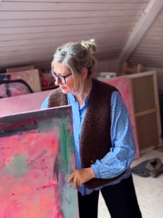 Atelier Silke Bohnet, Studio-Rosenrotes, Künstlerinnen-Atelier, Blog über Kunst, Leben als Künstlerin, abstract art, abstrakte Kunst, zeitgenössische Kunst, Neon, Pink,Farb-Kunst, moderne Malerei, mit Kunst wohnen, Kunstsammler, Minimalismus