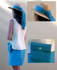 ruban de chapeau et pochette