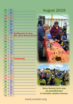 Bild: Wünschendorf Erzgebirge Kalender 2019