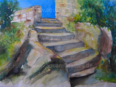 Alte Treppe in der Provence (39 x 56 cm)
