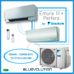 PREZZI DUALSPLIT DAIKIN EMURA + PERFERA 12000 BTU + 12000 BTU  CON INVERTER E INSTALLAZIONE  COMPRESA