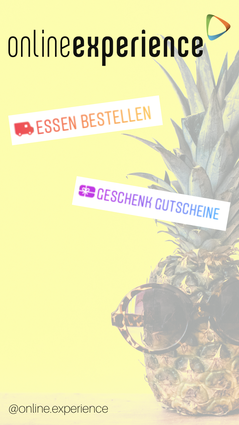 Story Sticker Essen bestellen und Geschenk Gutschein