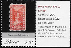 Liberia error on stamps Pagsanjan Falls