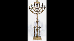 Menorah Lamp Cast Brass Haifa Museum Israel