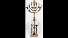 Menorah Lamp Cast Brass Haifa Museum Israel