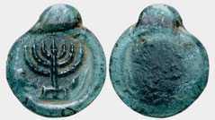 Early Jewish Glass Pendant menorah Roman Byzantine