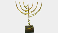 Gold Plated Brass Menorah Sculpture Judaica by Yaacov Agam
